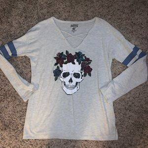 Sugar Skull Long Sleeve, sz Med